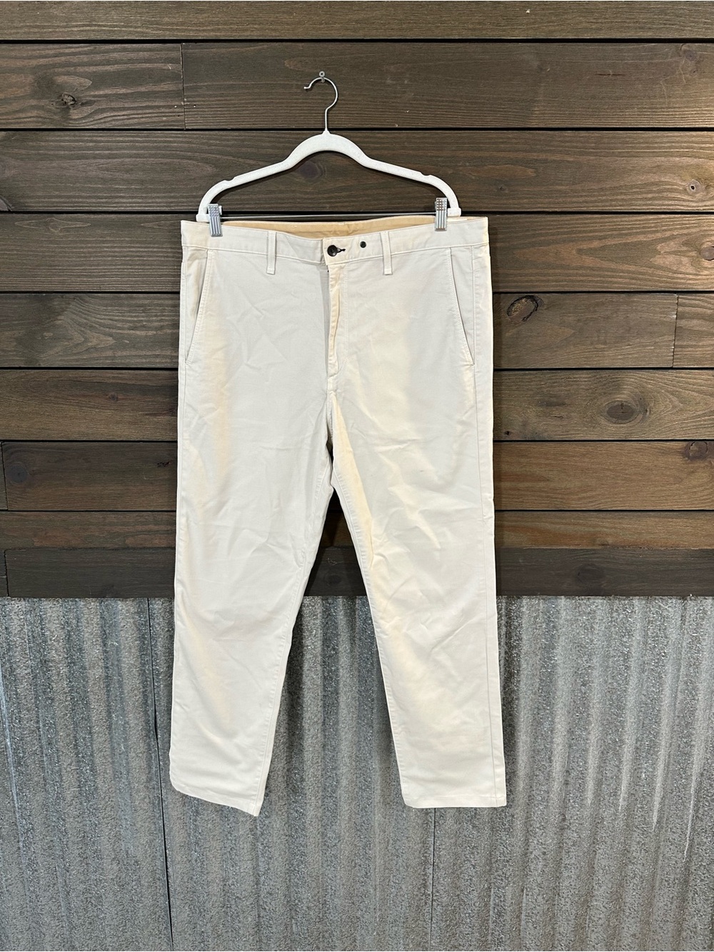 rag & bone men's fit 2 slim mid rise Cream Chino Pants stone sz 38 waist